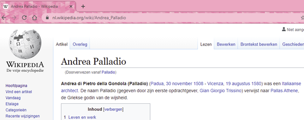Screenshot van een Wikipedia pagina.